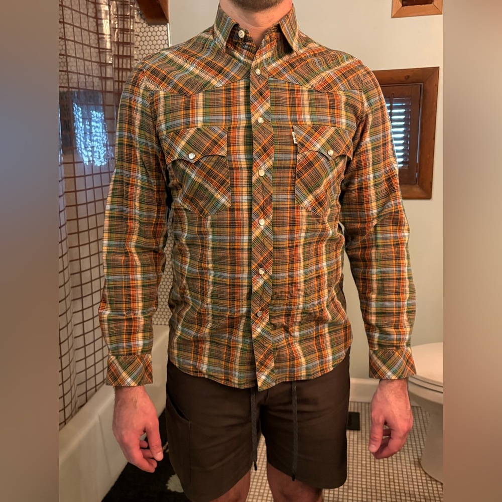 Levi's Classic Men’s Pearl Snap Button Down Shirt Vintage